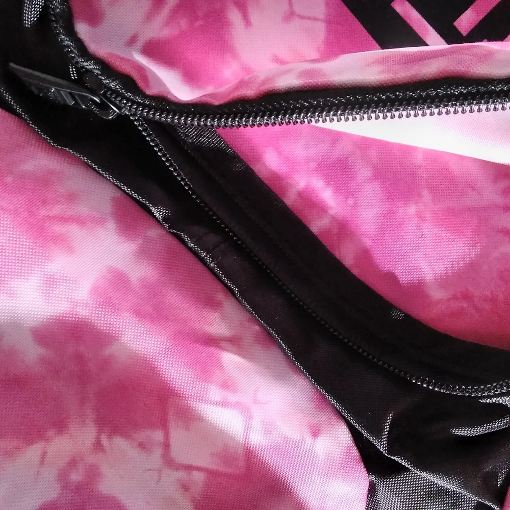 Vtg Fül Pink Tie Dye Drawstring Backpack Cinch Bag Retro Y2K Sport Streetwear